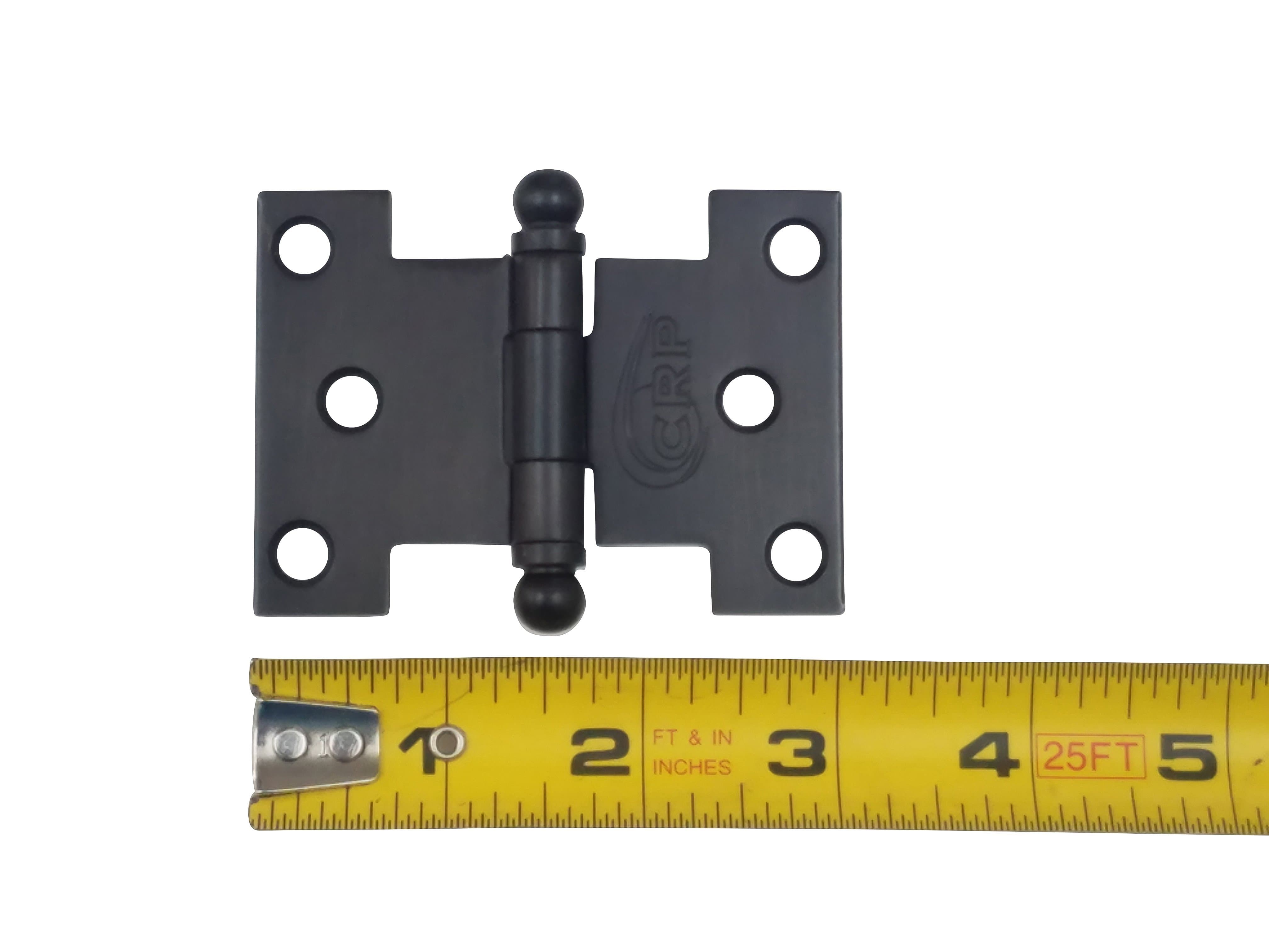 Oil rubbed bronze parliament hinges in various sizes, ideal for doors and cabinets, sold in two packs.