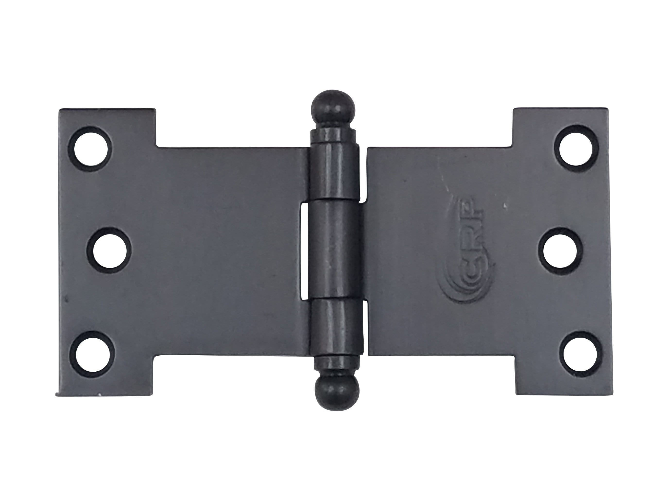 Oil rubbed bronze wide throw parliament hinges in multiple sizes, available in two packs for versatile applications.
