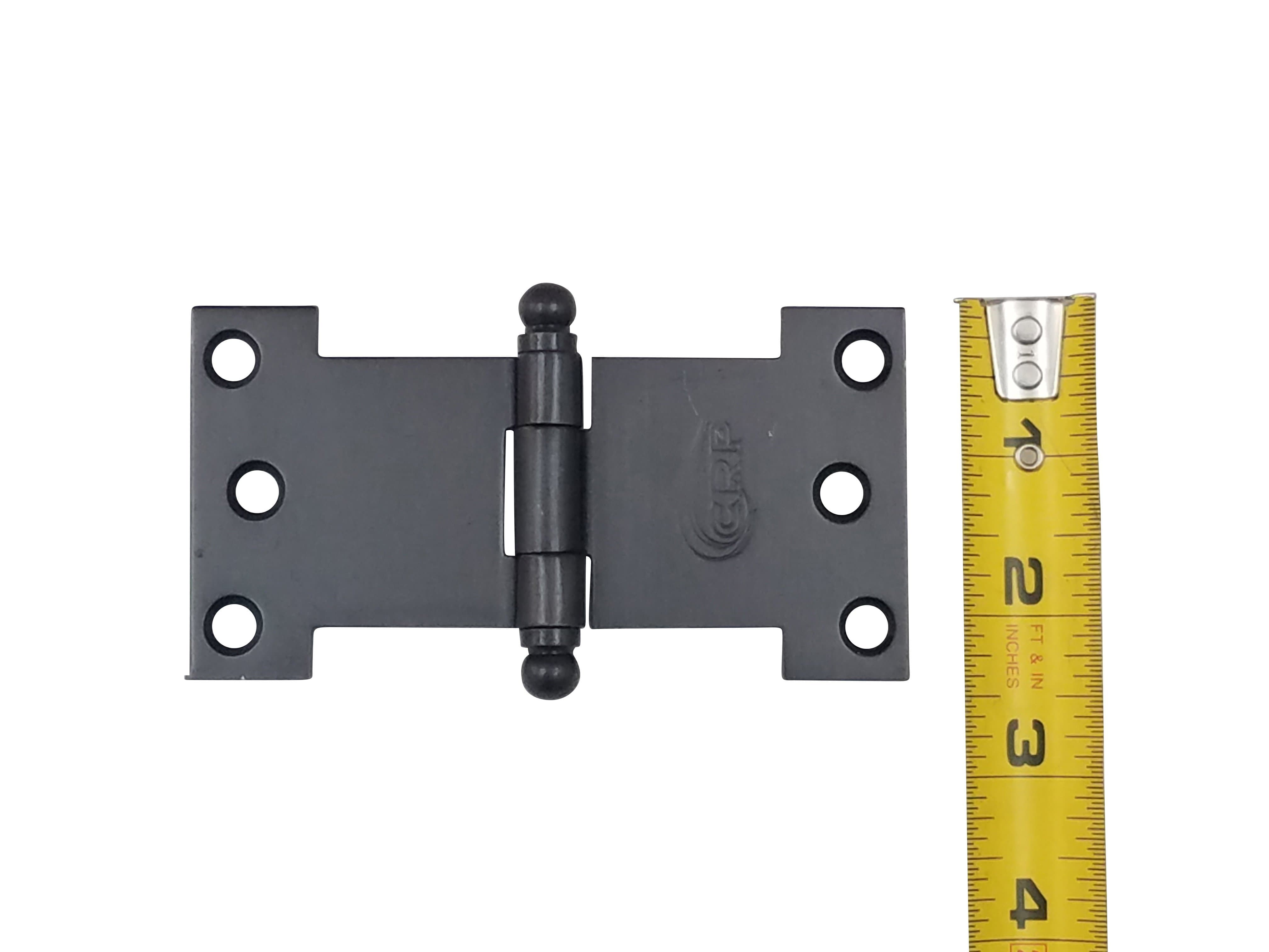 Oil rubbed bronze wide throw parliament hinges in multiple sizes, available in 2 packs for versatile applications.