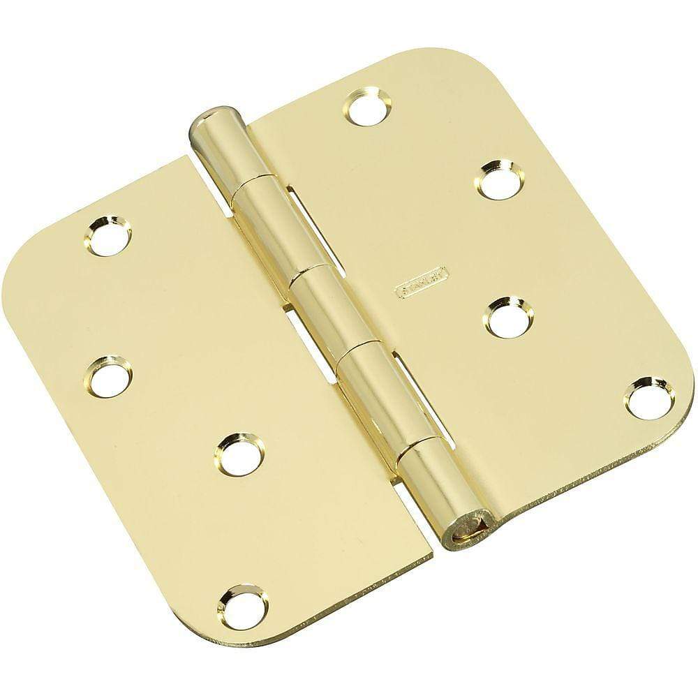 4-inch residential exterior door hinge with 5/8-inch radius and opposite zig zag hole pattern, available in multiple finishes.