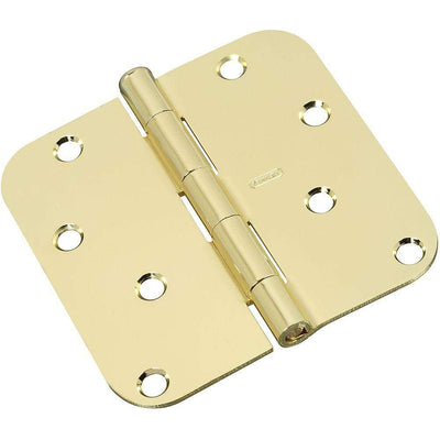Residential Exterior Door Hinge - 4" With 5/8" Radius - Opposite Zig Zag Hole Pattern - Multiple Finishes - Sold Individually