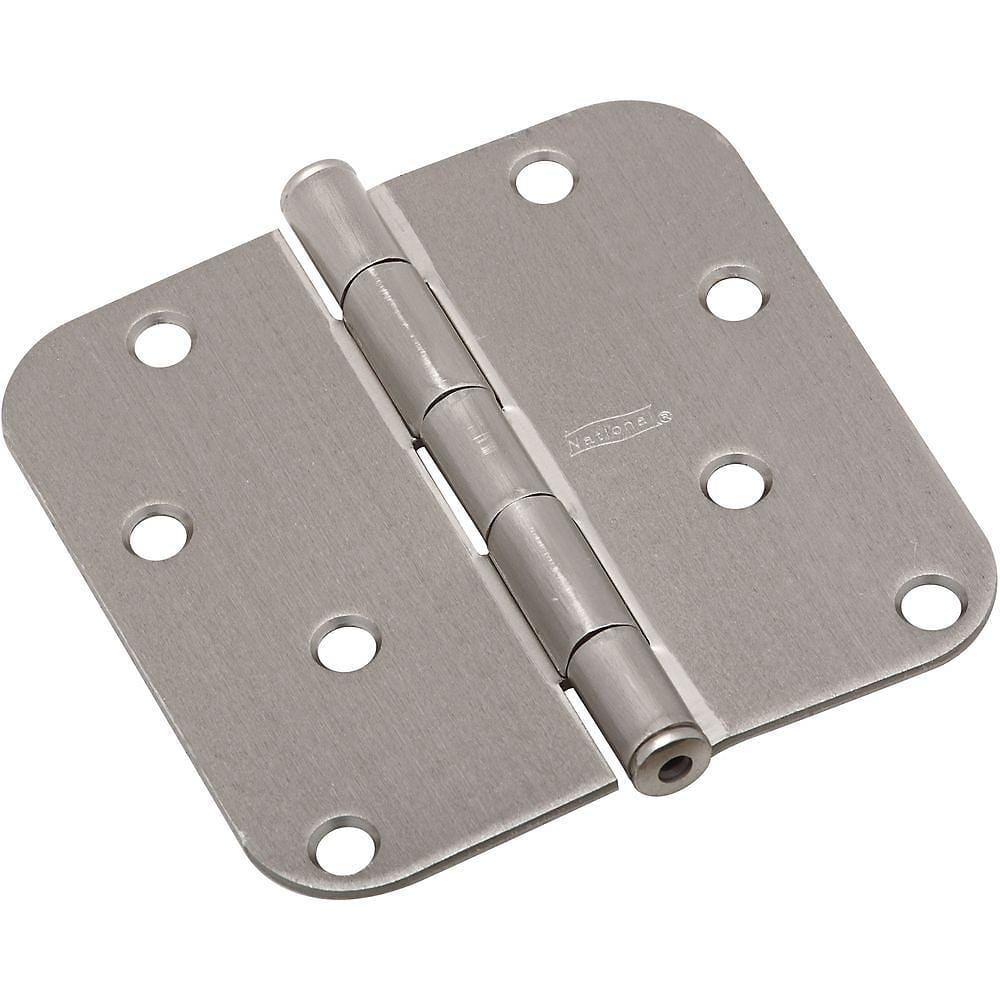 Residential Exterior Door Hinge - 4" With 5/8" Radius - Opposite Zig Zag Hole Pattern - Multiple Finishes - Sold Individually