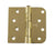 Residential Polished Brass Door Hinges - 4" Inch X 4.25" Inch With 5/8" Inch Square - Plain Bearing - 2 Pack