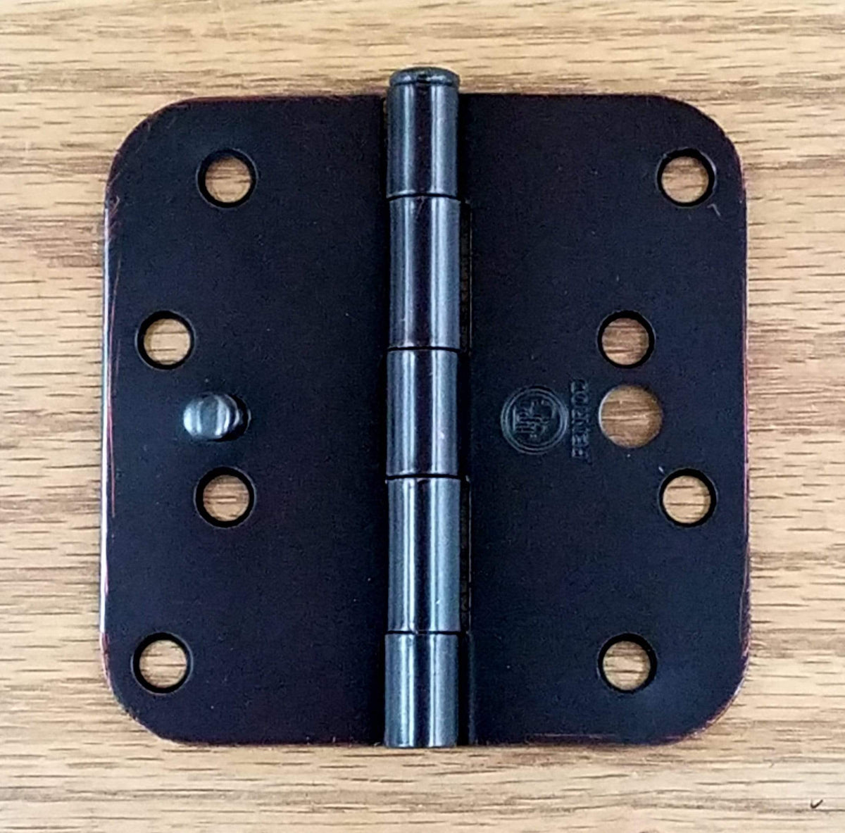 Oil Rubbed Bronze Hinges With Security Tab - 4" Inch With 5/8" Inch Radius Corners - 3 Pack