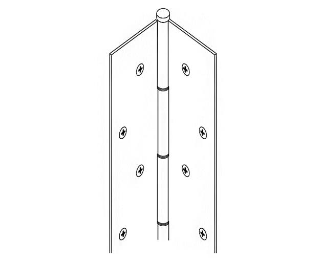 Pin And Barrel Continuous Hinge - Edge Mount - Full Mortise - 7' Feet - Stainless Steel - Sold Individually