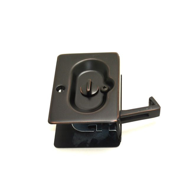 Pocket door lock designed for doors 1-3/8" to 1-3/4" thick, available in multiple finishes, sold as a set.