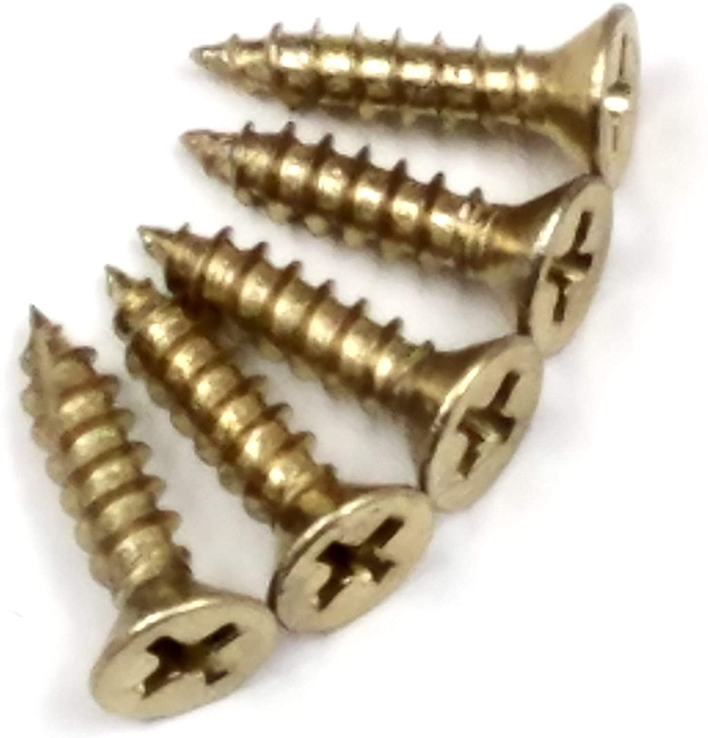 Fly Cut Wood Screws For Door Hinges - Polished Bright Brass - #9 X 3/4" Inch