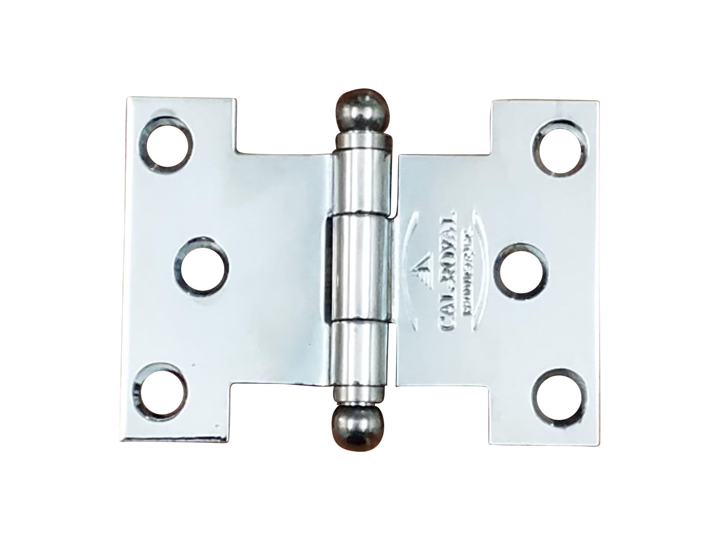 Polished chrome wide throw parliament hinge with multiple sizes available in two packs for doors and cabinets.