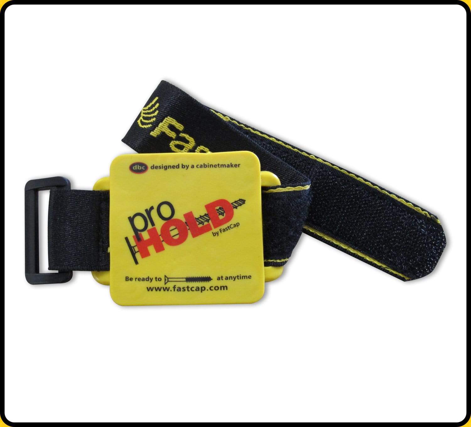 Prohold adjustable magnetic wrist strap organizer for tools, featuring a secure buckle and bright yellow design.