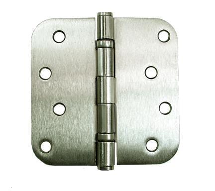 Bulk 4-inch door hinges with 5/8-inch radius, ball bearing design in satin nickel or oil rubbed bronze finish.