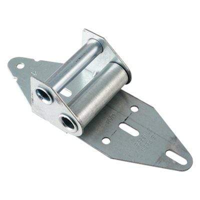 Residential garage door hinge made of 14 gauge steel, designed for quiet operation in sections 1 to 5.