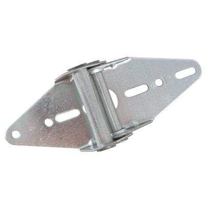 Durable 14 gauge residential garage door hinge for sections 1 to 6, designed for reliable door operation.