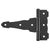 Reversible T Hinges - Decorative - Black - 4 To 8 Inches - Sold Individually