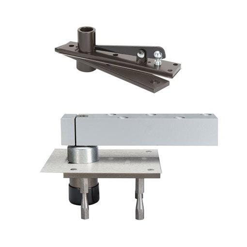 Rixson center hung pivot door hinge set with H340 top pivot, supports doors up to 1,000 lbs, oil rubbed bronze finish.