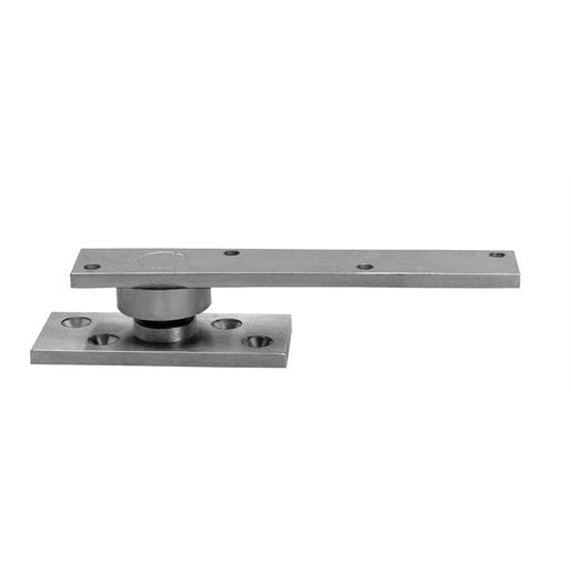 Rixson center hung pivot door hinge set with satin chrome finish, supports doors up to 500 lbs, less top pivot.