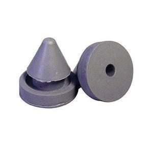 Grey rubber door silencers in a 3-pack, designed to reduce noise from closing doors. Ideal for home use.