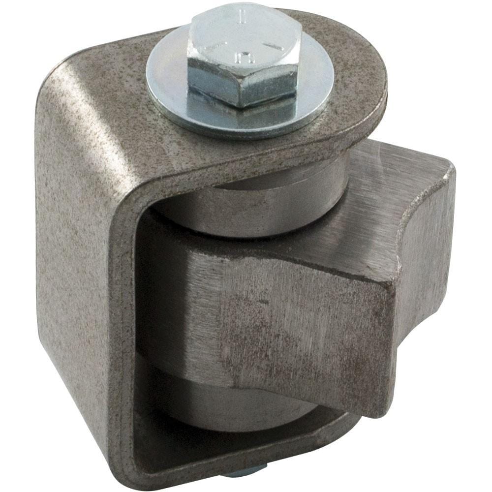 Heavy duty weld-on gate hinge designed for gates up to 750 lbs, featuring a rusted finish for durability.