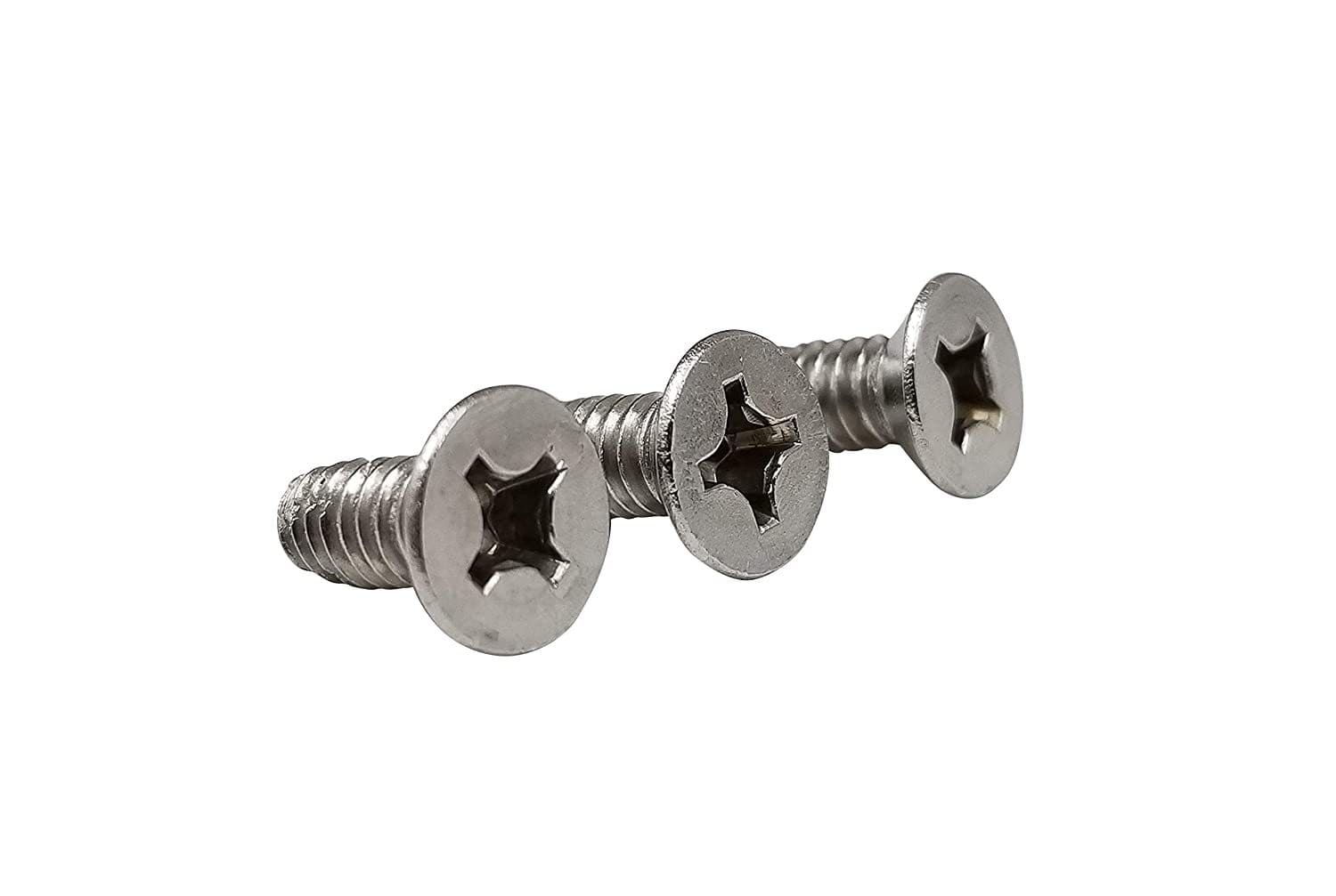 #10-24 x ½ inch machine screws for 4-inch spring or commercial hinges in various finishes for durable fastening.