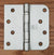 Satin Nickel Penrod Ball Bearing Security Hinges - 4" With 5/8" Radius Square - Non-Removable Riveted Pin - 3 Pack
