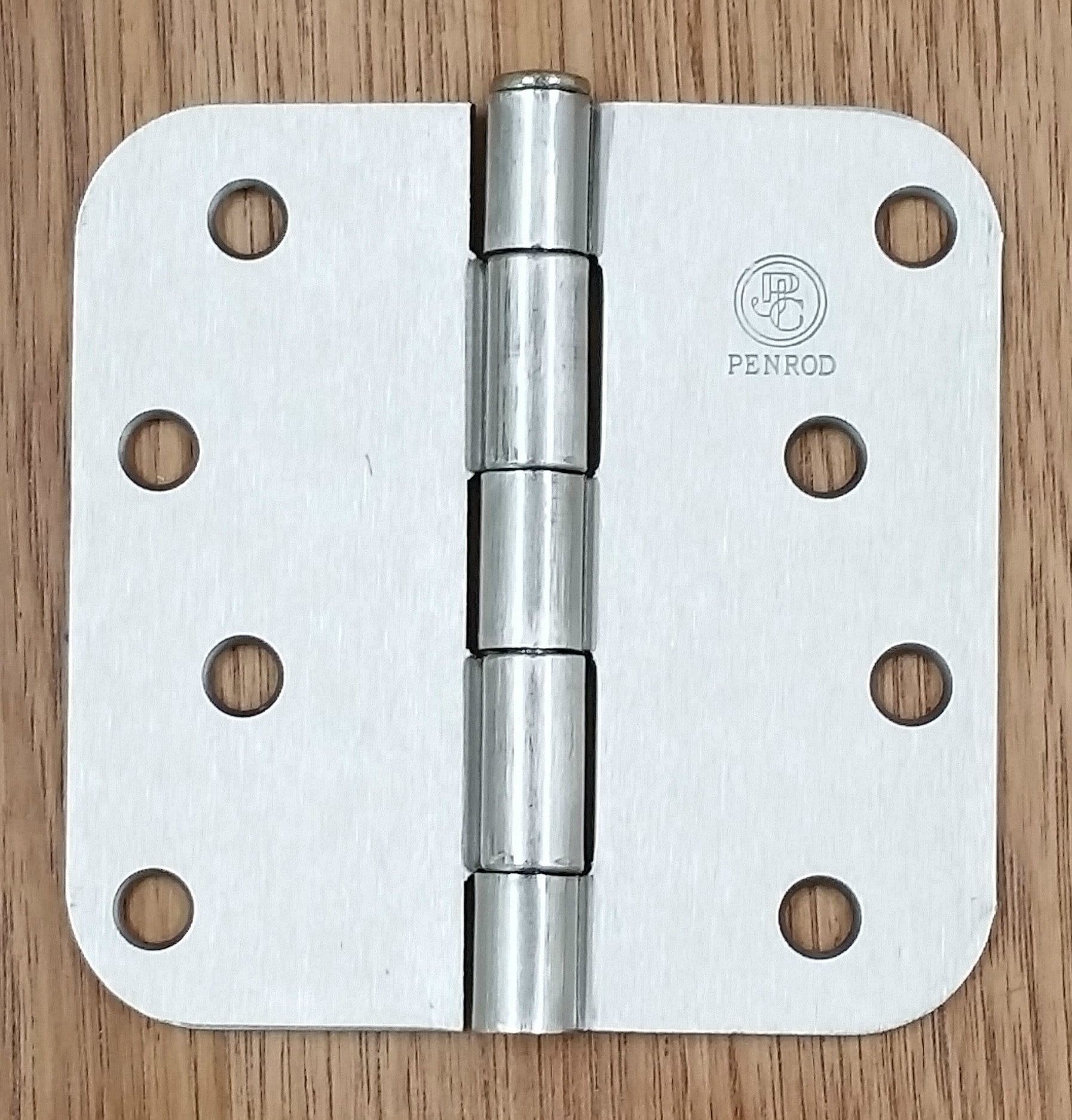 Residential Penrod butt hinge, 4 inches with 5/8 inch radius corner, plain bearing, available in multiple finishes, 2 pack.