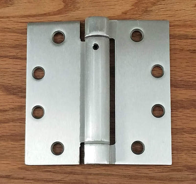 Commercial Spring Hinges - Satin Nickel - 4 1/2" X 4 1/2" With Square Corner - Sold In Pairs