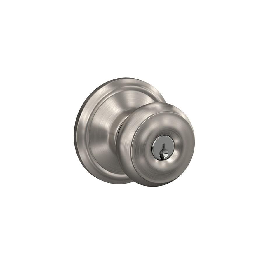 Schlage Residential Door Knob - Keyed Entry Lock - Georgian Style - Satin Nickel Finish - Sold Individually