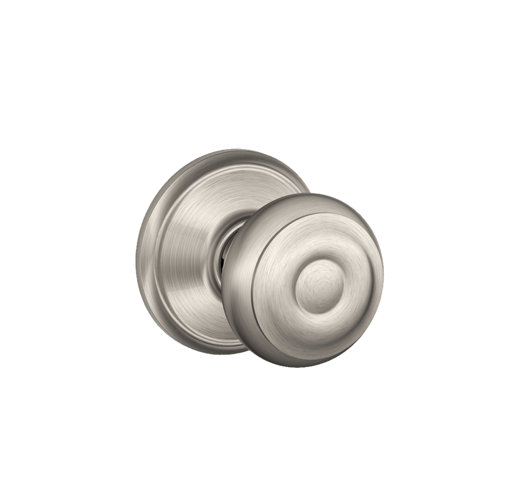 Schlage Residential Door Knob - Non-Locking Passage Knob - Georgian Style - Satin Nickel Finish - Sold Individually