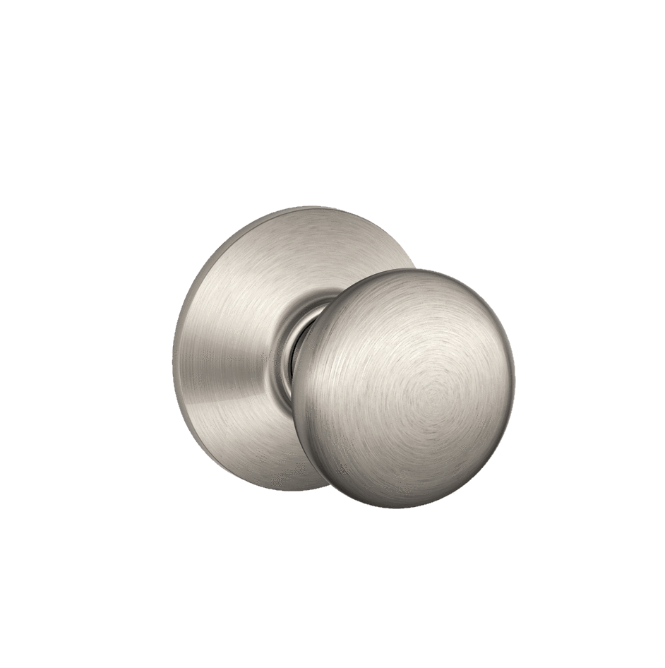 Schlage Residential Door Knob - Non-Locking Passage Knob - Plymouth Style - Satin Nickel Finish - Sold Individually