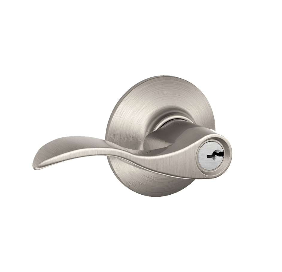 Schlage Residential Door Lever - Keyed Entry Lock - Accent Style - Satin Nickel Finish - Sold Individually