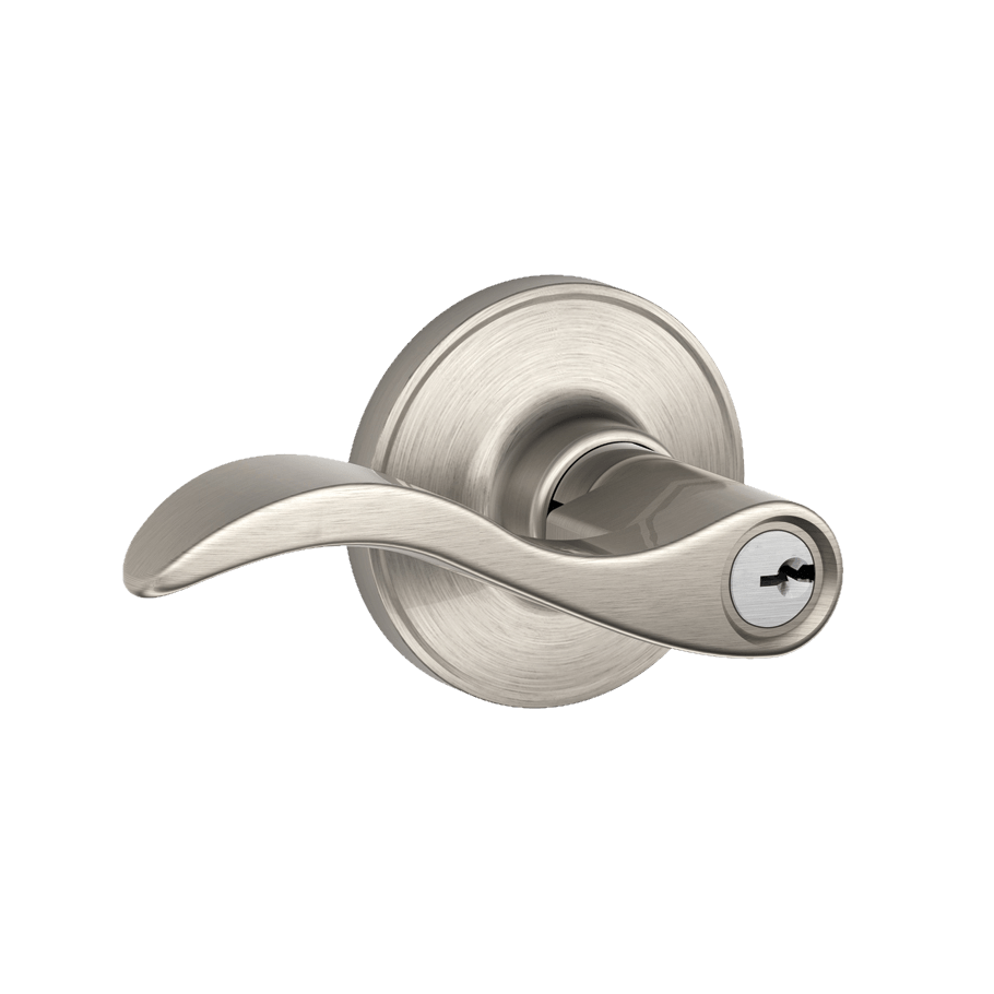 Schlage Residential Door Lever - Keyed Entry Lock - Seville Style - Satin Nickel Finish - Sold Individually