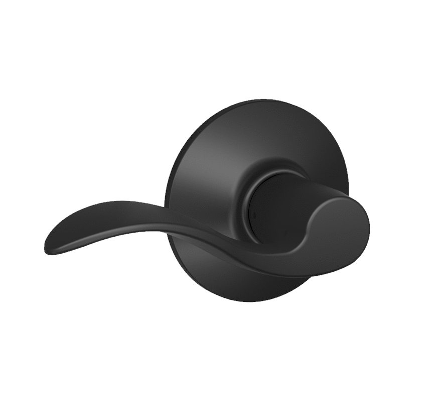 Schlage Residential Door Lever - Non-Locking Passage Lever - Accent Style - Matte Black Finish - Sold Individually