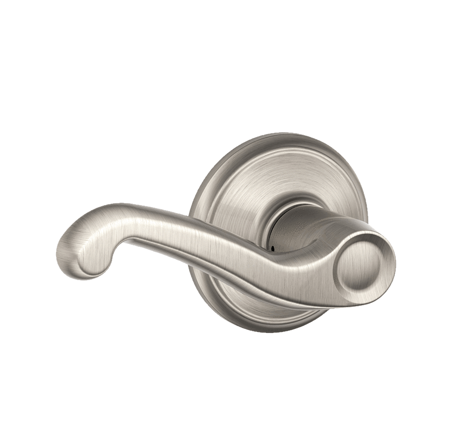 Schlage Residential Door Lever - Non-Locking Passage Lever - Flair Style - Satin Nickel Finish - Sold Individually