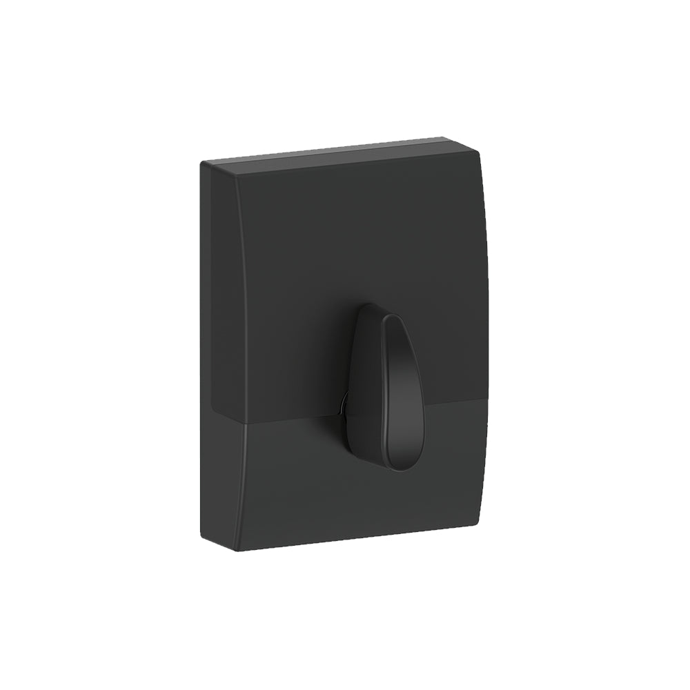 Matte black Schlage electronic keyless touchscreen deadbolt lockset in Century style, sold individually for residential use.