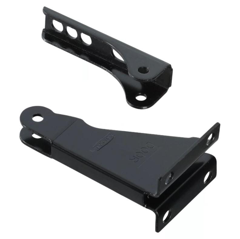 Screen storm door closer part kit with replacement brackets in multiple finishes, sold as a set for easy installation.