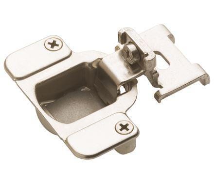 Self-closing concealed cabinet hinge for 3/8" inch overlay, nickel finish, sold in a 2 pack for easy installation.