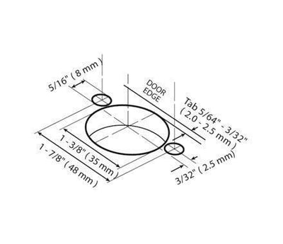 Clearance - Self-Closing Concealed 3/8" Inch Overlay Cabinet Hinge - Nickel - 2 Pack