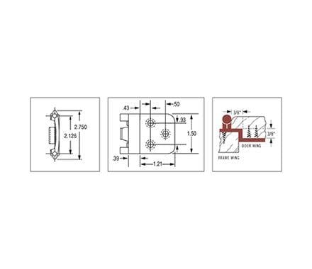 Self-closing face mount cabinet hinges in 3/8 inch inset, 2 pack, available in multiple finishes for cabinets.