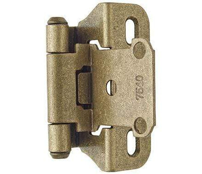 Self-Closing, Partial Wrap 1/4" Inch Overlay Cabinet Hinges - 2 1/4" X 1 1/2" - Multiple Finishes - 2 Pack