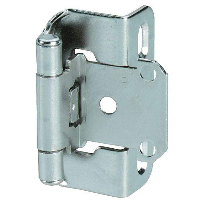 Self-Closing Partial Wrap Cabinet Hinges - 1/2" Inch (13 Mm) Overlay - 2 1/4" X 1 1/2" - Multiple Finishes - 2 Pack