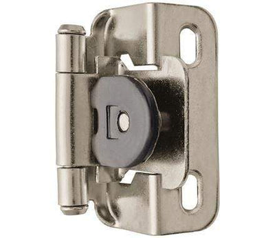 Self-Closing, Single Demountable, Partial Wrap Cabinet Hinges - 1/2" Inch (13 Mm) Overlay - 2 1/4" X 1 1/2" - Multiple Finishes - 2 Pack
