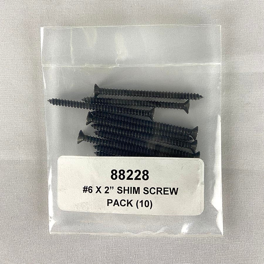 Shim Kit Screw Pack - #6 x 2" Inch - Black Finish - Package of 10