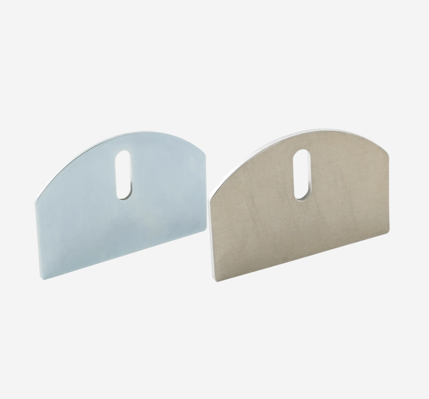 Durable steel and aluminum carriage plates for 4-inch wheels, sold in a 2-pack for enhanced support and stability.