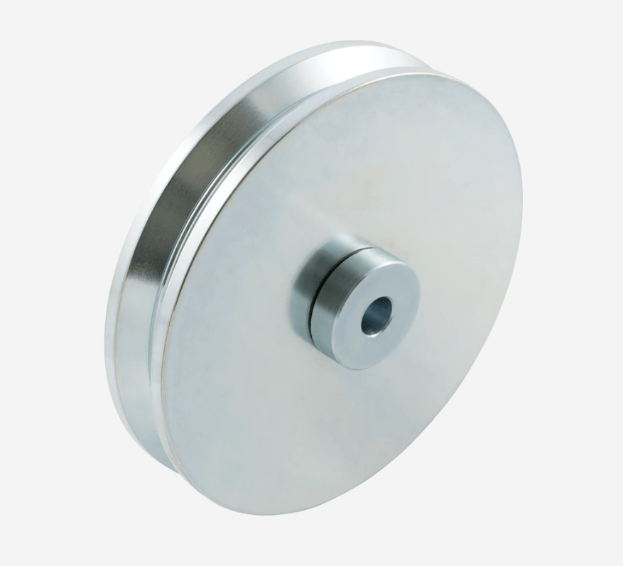 Shut It Hardcore V-Groove Wheels - 6" Inches - For 1 1/2" Or 2" Gate Frame - Zinc Finish - Sold Individually