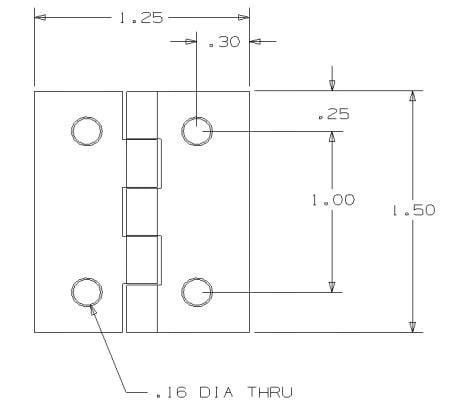 Shutter Hinges - Brass - 1.25" Inches X 1.50" Inches - 2 Pack