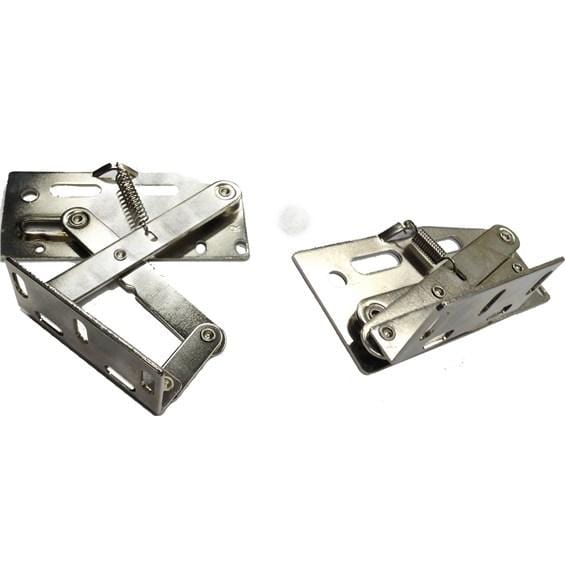 Sink Tray Tip Out Hinge - Adjustable to 45° - 4-3/8" Inches x 1-3/4" Inches - Nickel Finish - Sold in Pairs