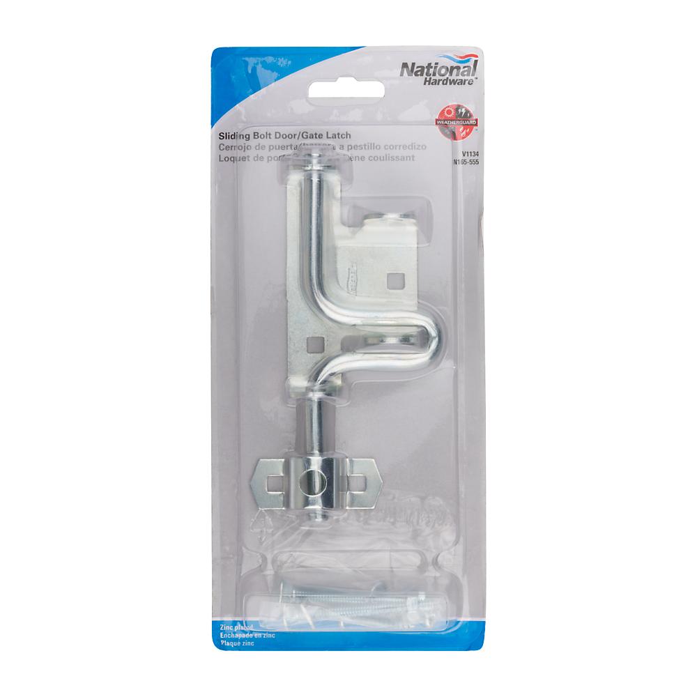 Sliding bolt door and gate latch in various finishes, sold individually for secure locking solutions.