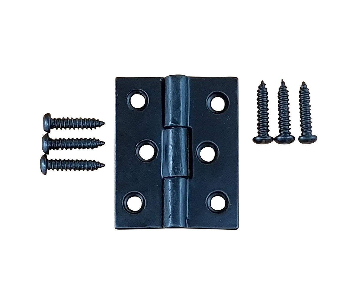Black Solid Iron Surface Mounted Small Hinges For Cabinets - 1 5/8" X 2" - Sold Individually