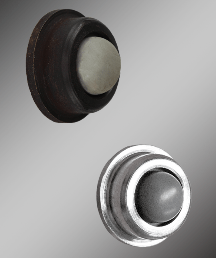 Small Convex Wall Door Stop - 1/2" Inch X 1" Inch - Solid Brass - Multiple Finishes Available - Sold Individually