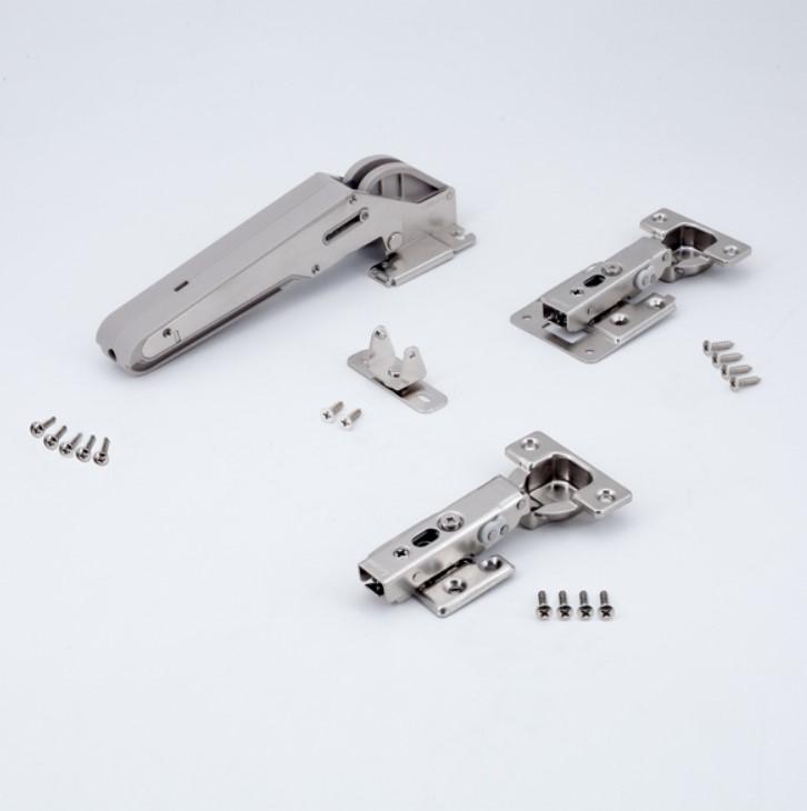Soft close lid stay set for vertical lift applications, featuring multiple torque options and included mounting hardware.