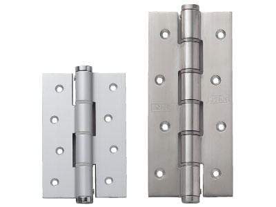 Spring loaded stainless steel hinges, adjustable self-closing design for durable and reliable door operation.